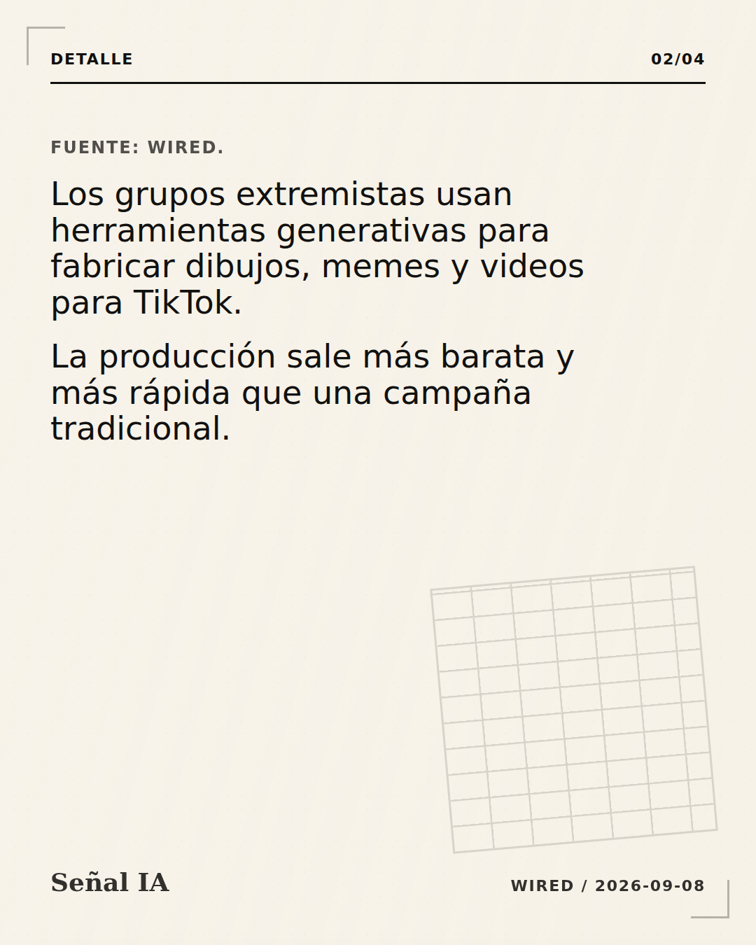 Segunda diapositiva del mismo carrusel con la explicación de la noticia
